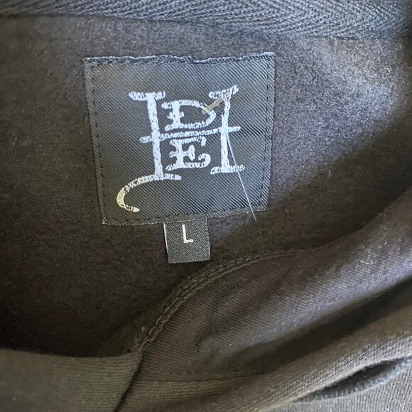 Ed Hardy Men Y2K Spell Out Logo Black Hoodie Sweatshirt Size L Grunge Skater NWT - Picture 6 of 12